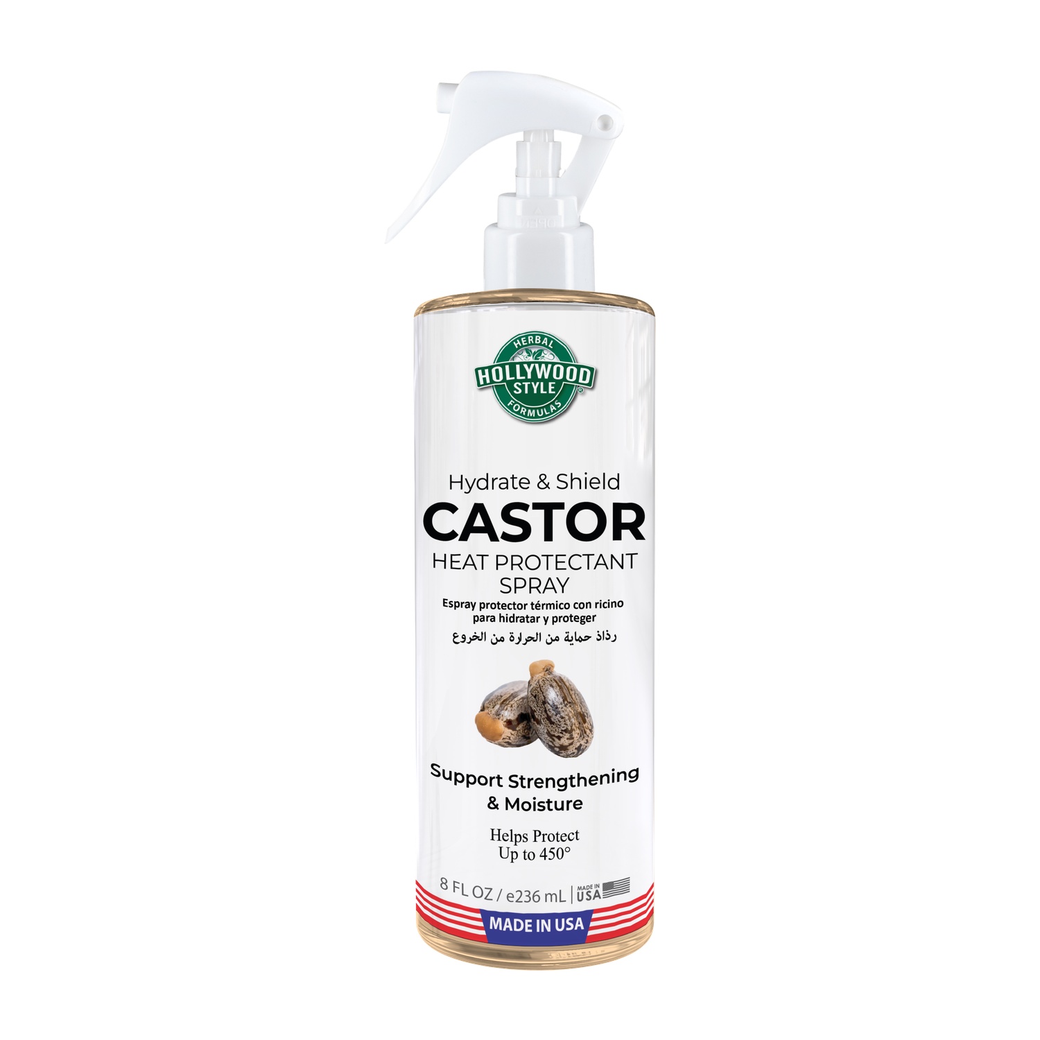 LB 51168 -F Castor Heat Protectant Spray -3d Castor Heat Protectant Hair Spray - Image 1